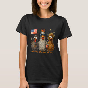 Funny Patriotic Chickens Usa Flag 4th Of July Chic T-Shirt