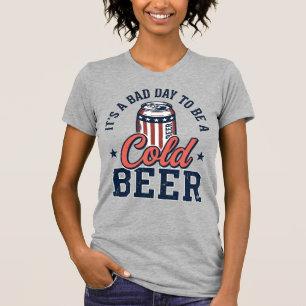 Funny Patriotic Cold Beer Vintage Vector Shirt Des