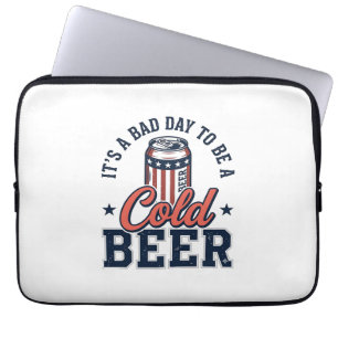 Funny Patriotic Cold Beer Vintage Vector Shirt Des Laptop Sleeve