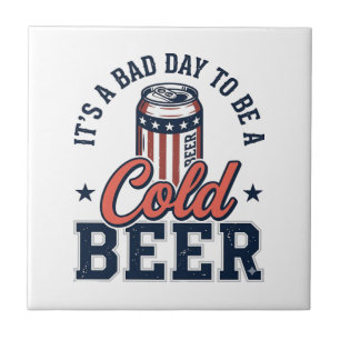 Funny Patriotic Cold Beer Vintage Vector Shirt Des Tile