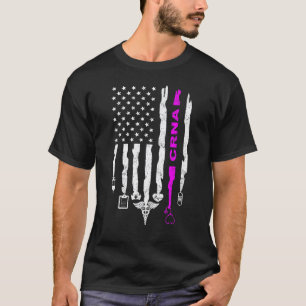 Funny Patriotic CRNA USA Flag Nurses Week Gifts 4t T-Shirt