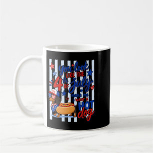 Funny Patriotic Dachshund Hotdog 4th Of July Coffee Mug