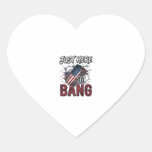 Funny Patriotic Firecracker Vintage 4th of July Sh Heart Sticker