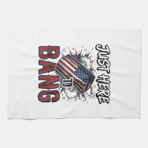 Funny Patriotic Firecracker Vintage 4th of July Sh Kitchen Towel