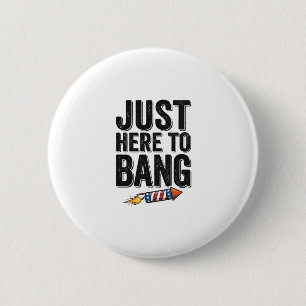 Funny Patriotic Firework Bang Vintage Shirt Design 2 Inch Round Button