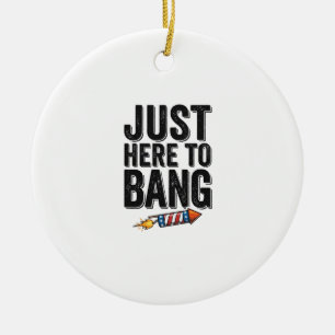 Funny Patriotic Firework Bang Vintage Shirt Design Ceramic Ornament