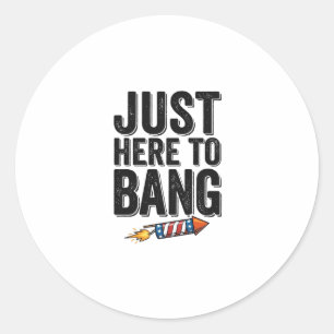Funny Patriotic Firework Bang Vintage Shirt Design Classic Round Sticker