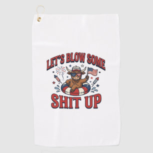 Funny Patriotic Highland Cow Fireworks Shirt (2)_1 Golf Towel