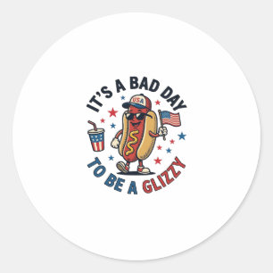 Funny Patriotic Hot Dog Vintage Engraving Shirt De Classic Round Sticker