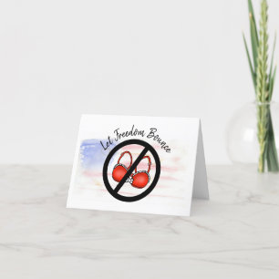 Funny Patriotic No Bra Day Greeting Card