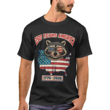 Funny Patriotic Raccoon America 250 Year 1776 2026