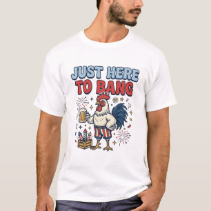Funny Patriotic Rooster Fireworks Beer Shirt Desig