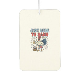 Funny Patriotic Rooster Fireworks Beer Shirt Desig Air Freshener