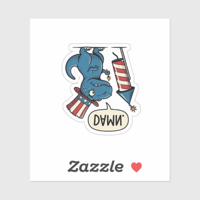 Funny Patriotic T-Rex Firework Shirt Design_1 (Sheet)