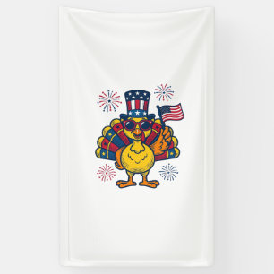Funny Patriotic Turkey Fireworks Vintage Shirt_1 Banner