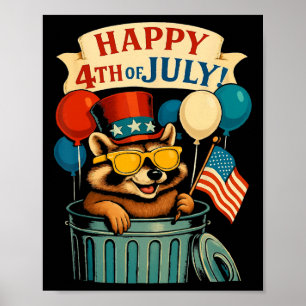 Funny Patriotic Us Flag Dad B Fish Fishing 4th Of Poster