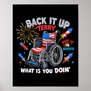 Funny Patriotic Wheelchair Fireworks 4th Of July H Poster
