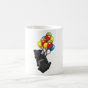 Funny Patterdale Terrier Dog With Balloons Coffee Mug