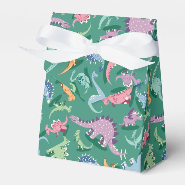 Funny pattern dino comic dinosaur favor box (Front Side)