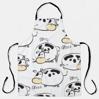 Funny pattern with childish animals. Vintage clip- Apron