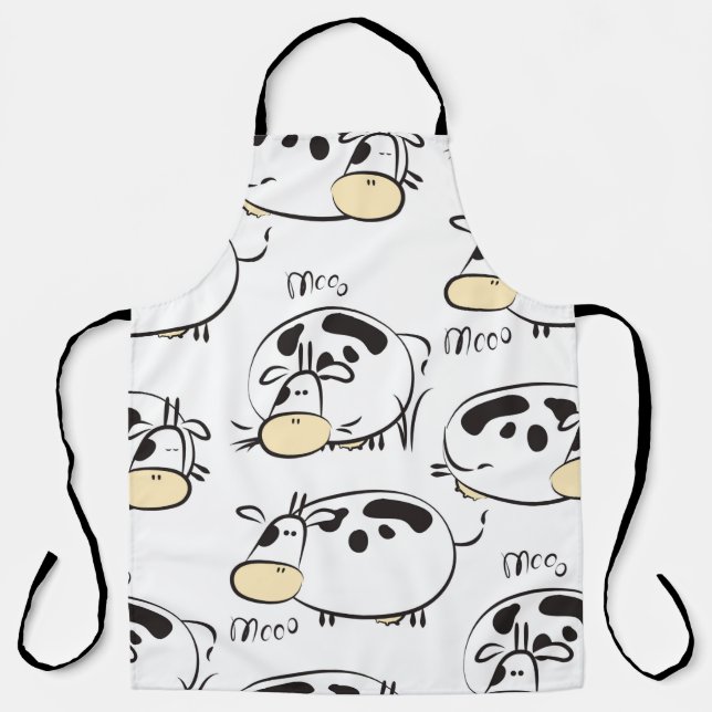 Funny pattern with childish animals. Vintage clip- Apron (Front)