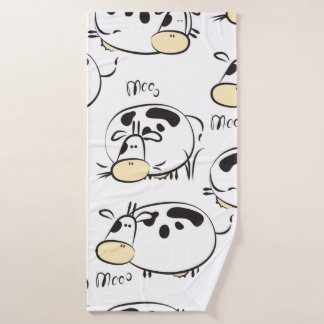 Funny pattern with childish animals. Vintage clip- Bath Towel