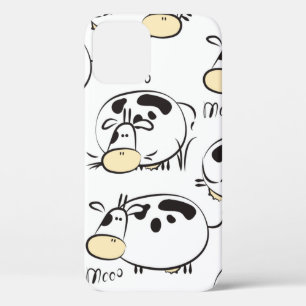 Funny pattern with childish animals. Vintage clip- iPhone 12 Case