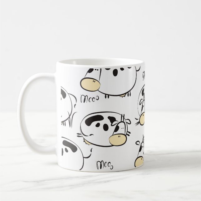 Funny pattern with childish animals. Vintage clip- Coffee Mug (Left)