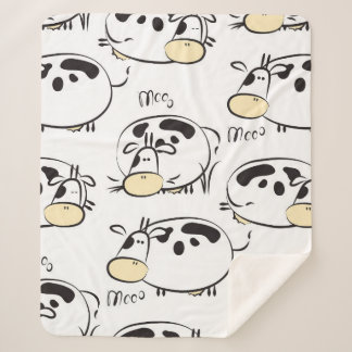 Funny pattern with childish animals. Vintage clip- Sherpa Blanket