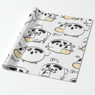 Funny pattern with childish animals. Vintage clip- Wrapping Paper
