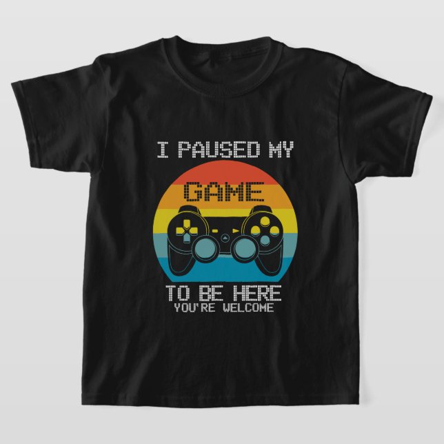 funny pause game gamer word art unisex T-Shirt (Laydown)