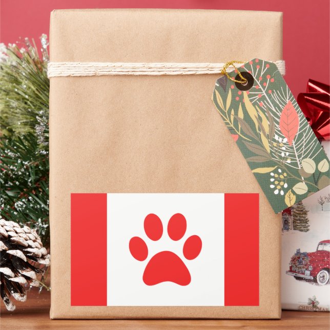 Funny Paw Canadian Flag Sticker (Holiday)