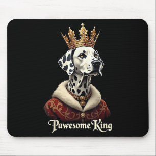Funny Pawesome Dalmatian King Dog Carriage Art  Mouse Pad