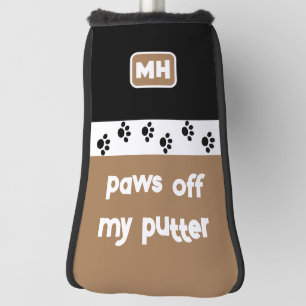 Funny Paws off My Putter with Initials Golf Head Cover