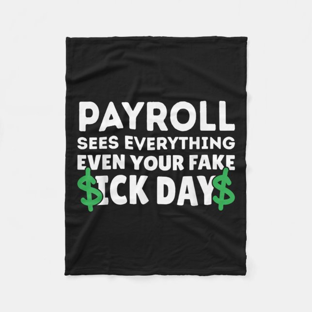 Funny Payroll Sees Everything Payroll Specialist M Fleece Blanket (Front)