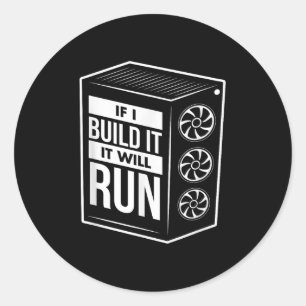 Funny Pc Builder Shirt - Computer Builder & Pc Classic Round Sticker