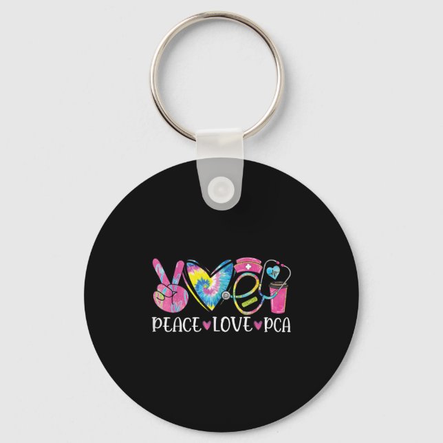 Funny Pca Design Women's Black, Multicolor Heart S Keychain (Front)