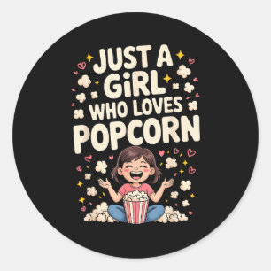 Funny Pcorn Art For Women Girls Kid P Corn Pcorn L Classic Round Sticker