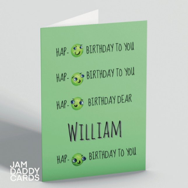 Funny Pea Custom Birthday  Card (Creator Uploaded)