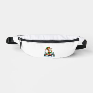 Funny Peace Hand Giraffe Elf Christmas Womens Mens Fanny Pack