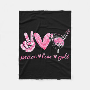 Funny Peace Love Golf Player Sport Lovers Fleece Blanket