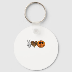 Funny Peace Love Halloween T-Shirt Keychain