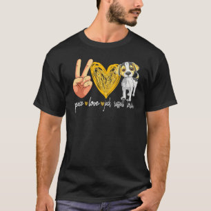Funny Peace Love Jack Russell Terrier Cute Dog T-Shirt