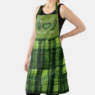 funny peace love pickles word art  apron