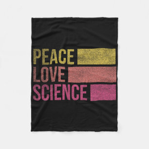 Funny Peace Love Science Lovers Math Chemistry Tea Fleece Blanket