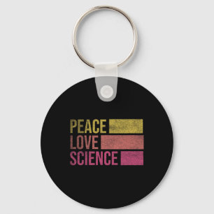 Funny Peace Love Science Lovers Math Chemistry Tea Keychain