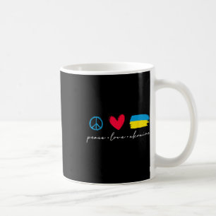 Funny Peace Love Ukraine Ukrainian Flag Lover Supp Coffee Mug