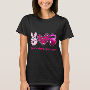 Funny Peace Love Workout Gym Lifting Gymer Valenti T-Shirt