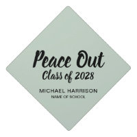Funny Peace Out Personalized Sage Green