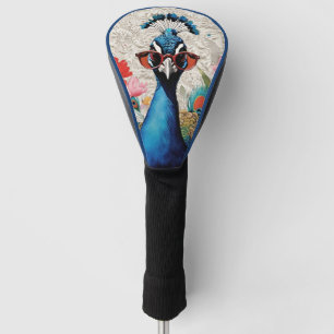 Funny Peacock Wearing Sunglasses Floral Lace Golf Head Cover